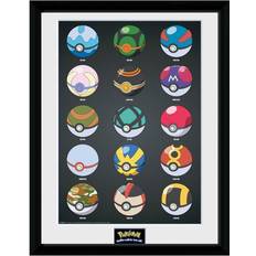 GB Eye Pokémon Pokeballs Unisex flerfärgad Framed Art