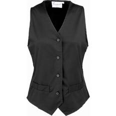 Best Vests Premier Womens/Ladies Hospitality Waistcoat Catering Barwear (Black)