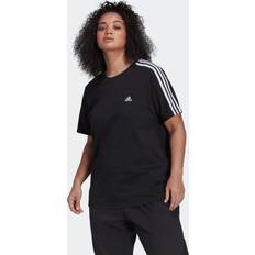 Adidas Women T-shirts adidas 3 Stripes T-Shirt (Plus Size) White/Black