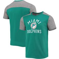 Majestic Men's Aqua, Heathered Gray Miami Dolphins Gridiron Classics Field Goal Slub T-shirt