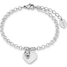 s.Oliver Bracelet Women Arm jewelry, with Crystal, cm, Silver, Heart, Comes in jewelry gift box, 9023998