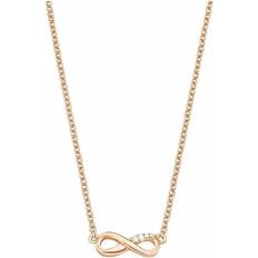 s.Oliver Necklaces Women Sets, with Zirconia synth, cm, Rosé, Infinity, Comes in jewelry gift box, 2019930