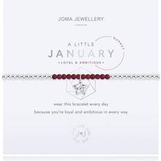 Joma Jewellery A Little Birthstone January Stretch Bracelet - Silver/Garnet