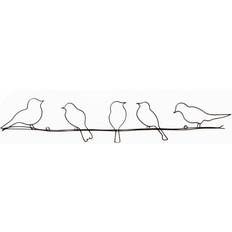 Graham & Brown For The Home Birds On A Wire Metal Wall Art, Black, Size: Width: 60cm x Height: 13cm Framed Art