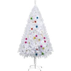 White Christmas Trees Homcom 5ft Snow Artificial Christmas Tree 150cm