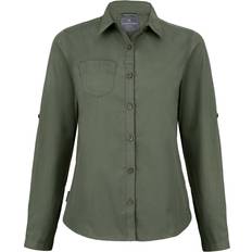 Recycled Fabric Shirts Craghoppers Women's Expert Kiwi Long Sleeved Shirt - Dark Cedar Green