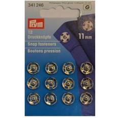 Prym PRYM_341246-1 Sew-On Snap Fasteners Brass Silver col 11 mm