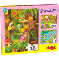 Haba 305197 Jigsaw Puzzles Sparkling Fairyland- with the 3 different puzzles, ages 3 and Up