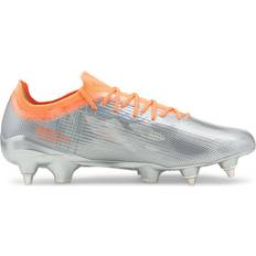 Grey - Women Football Shoes Puma Ultra 1.4 MxSG W - Diamond Silver/Neon Citrus