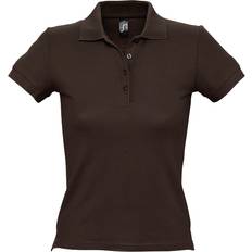 Sol's Women's People Pique Short Sleeve Cotton Polo Shirt - Chocolate