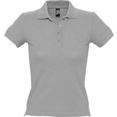 Sol's Women's People Pique Short Sleeve Cotton Polo Shirt - Grey Marl