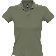 Sol's Women's People Pique Short Sleeve Cotton Polo Shirt - Khaki