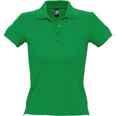 3XL - Women Polo Shirts Sol's Women's People Pique Short Sleeve Cotton Polo Shirt - Kelly Green