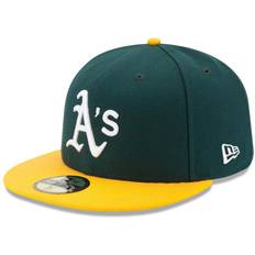 Yellow Caps New Era Men's Oakland Athletics 59Fifty Home Authentic Hat