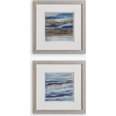 John Lewis & Partners Aquarius Set of 2 Framed Art 56x56cm 2pcs