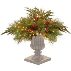 National Tree Company 30" Decorative Collection White Pine Urn Filler with 135 Clear Lights Figurine