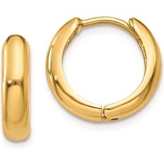 Finest Gold Round Hinged Hoop Earrings - Gold