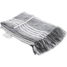 Stripes Blankets LR Home Textured Blankets Grey, White (152.4x127cm)