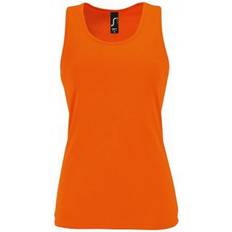 Sols Women's Sporty Performance Sleeveless Tank Top - Neon Orange