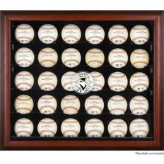 Toronto Blue Jays Logo Mahogany Framed 30-Ball Display Case