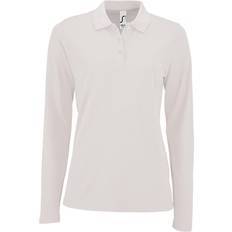 Sols Women's Perfect Long Sleeve Pique Polo Shirt - White