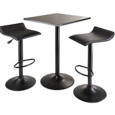 Footrest Bar Tables Winsome Obsidian Bar Table 60x60cm 3pcs