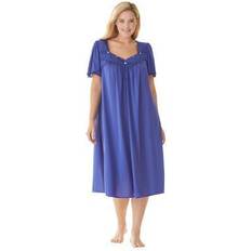 Plus Women's Short Silky Lace-Trim Gown by Only Necessities in Ultra (Size 2X) Pajamas