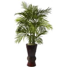 Nearly Natural Areca with Bamboo Planter