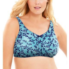 Comfort Choice Cotton Wireless Bra - Bright Aqua Vine