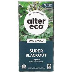 Alter Eco Organic Dark Chocolate Bar Super Blackout 90% Cocoa 2.65 oz