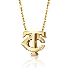 Alex Woo Minnesota Twins Little Logo 14k Yellow Gold Necklace