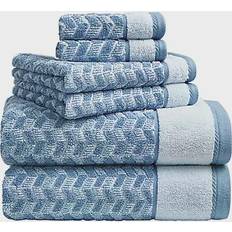 Nautica Zane Chevron Towel White, Blue (137.16x71.12cm)