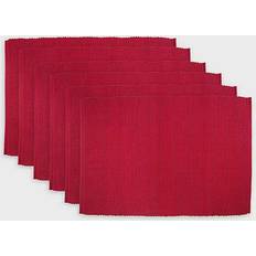 Design Imports Ribbed 6-pack Place Mat Red (48.26x33.02cm)