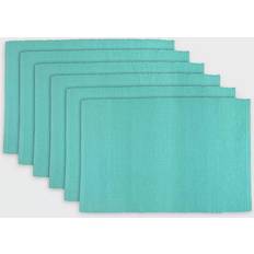 Design Imports Ribbed 6-pack Place Mat Blue (48.26x33.02cm)