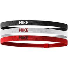 Red - Women Headbands Nike Elastic Hair Bands 3-pack Unisex - Black/White/University Red