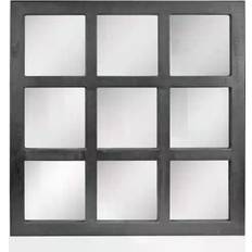 Square Wall Mirrors Stonebriar Collection Classic Square Black Wood Framed Accent Wall Mirror 59.7x59.7cm