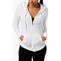 Calvin Klein Performance Ruched-Sleeve Zip Hoodie Women - White