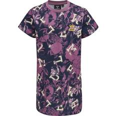 Purple UV Clothes Hummel Drama T-shirt Dress-SS - Bordeaux (214575-3031-104)