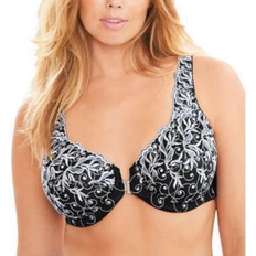 Amoureuse Embroidered Front Close Underwire Bra - Black Silver