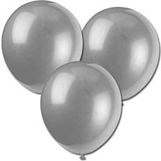 Unique Party Pack of 8 Pearlised Latex Balloons Silver