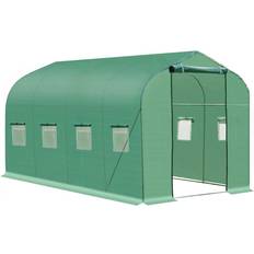 OutSunny Freestanding Greenhouses OutSunny Polytunnel Walk-in Greenhouse 4x2m Stainless steel Plastic