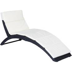 OutSunny Rattan Folding Sun Lounger