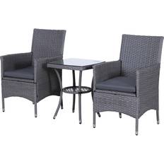 Brown Bistro Sets Garden & Outdoor Furniture OutSunny 863-033 Bistro Set, 1 Table incl. 2 Chairs