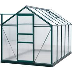 OutSunny 6x10ft Walk-In Polycarbonate Greenhouse Plant Grow Galvanized