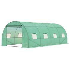 OutSunny Greenhouses OutSunny Polytunnel Greenhouse 6x3m Aluminum Plastic