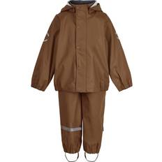 Brown Rain Sets Children's Clothing Mikk-Line PU Rain Set with Braces - Rubber (33145)