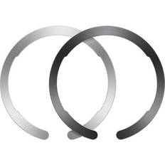 ESR HaloLock Universal Ring, Magnetic Wireless Charging Conversion Kit, MagSafe Compatible Metal Ring, Compatible with iPhone 12/12 mini/12 Pro/12 Pro Max and Samsung Galaxy, 2-Pack, Black and Silver