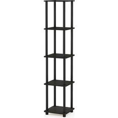 Orange Book Shelves Furinno Turn-N-Tube 5-Tier Corner Square Book Shelf 146.3cm