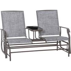 Outdoor Rocking Chairs Garden & Outdoor Furniture OutSunny 2 Seater Rocker Double Rocking Chair Outdoor Garden Furniture