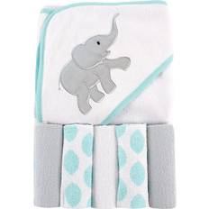Luvable Friends Hooded Towel with Washcloths 6-pack Ikat Elephant